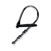 Серебристый уретральный плаг-бусины TOYFA Metal с мягким фиксириющим кольцом - ToyFa - купить с доставкой в Абакане