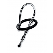 Серебристый уретральный плаг-бусины TOYFA Metal с мягким фиксириющим кольцом - ToyFa - купить с доставкой в Абакане