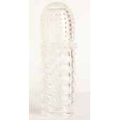 Прозрачная закрытая гелевая насадка - 13,5 см. - Toyfa Basic - в Абакане купить с доставкой