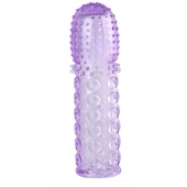 Насадка гелевая фиолетовая с точками, шипами и наплывами - 13,5 см. - Toyfa Basic - в Абакане купить с доставкой