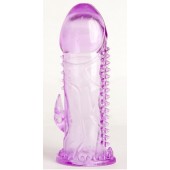Фиолетовая гелевая насадка с шипами - 13 см. - Toyfa Basic - в Абакане купить с доставкой