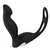 Черный вибромассажер простаты P-PLEASER W ERECTION ENHANCE - Dream Toys - в Абакане купить с доставкой