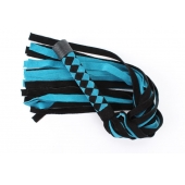 Черно-голубая замшевая плеть с ромбами на ручке - 58 см. - БДСМ Арсенал - купить с доставкой в Абакане