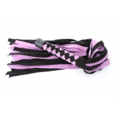 Черно-розовая плеть из замши - 58 см. - БДСМ Арсенал - купить с доставкой в Абакане