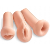 Комплект из 3 мастурбаторов All 3 Holes: вагина, анус, ротик - Pipedream - в Абакане купить с доставкой