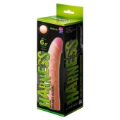 Телесная изогнутая насадка на Harness с коннектором GREEN LINE - 18 см. - LOVETOY (А-Полимер) - купить с доставкой в Абакане