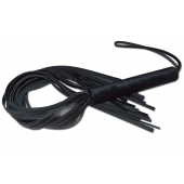 Чёрная кожаная плеть с жесткой ручкой - 63 см. - Sitabella - купить с доставкой в Абакане