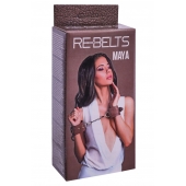 Коричневые кожаные наручники Maya - Rebelts - купить с доставкой в Абакане