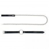 Черный поводок и чокер с кольцом Rada - Rebelts - купить с доставкой в Абакане