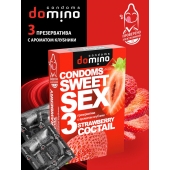 Презервативы для орального секса DOMINO Sweet Sex с ароматом клубничного коктейля  - 3 шт. - Domino - купить с доставкой в Абакане