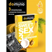 Презервативы для орального секса DOMINO Sweet Sex с ароматом тропических фруктов - 3 шт. - Domino - купить с доставкой в Абакане