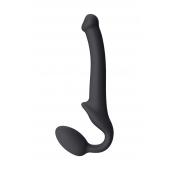 Черный безремневой страпон Silicone Bendable Strap-On S - Strap-on-me - купить с доставкой в Абакане
