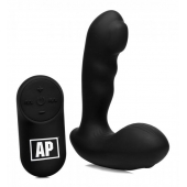 Черный стимулятор простаты Alpha-Pro 7X P-Milker Silicone Prostate Stimulator with Milking Bead - XR Brands - в Абакане купить с доставкой