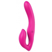 Ярко-розовый безремневой страпон REMOTE DOUBLE DIPPER - 22 см. - Dream Toys - купить с доставкой в Абакане
