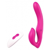 Ярко-розовый безремневой страпон REMOTE DOUBLE DIPPER - 22 см. - Dream Toys - купить с доставкой в Абакане