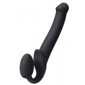 Черный безремневой страпон Silicone Bendable Strap-On M - Strap-on-me - купить с доставкой в Абакане