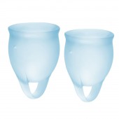 Набор голубых менструальных чаш Feel confident Menstrual Cup - Satisfyer - купить с доставкой в Абакане