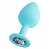 Мятная анальная втулка Brilliant с прозрачным кристаллом - 8 см. - ToyFa - купить с доставкой в Абакане