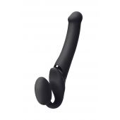 Черный безремневой вибрострапон Silicone Bendable Strap-On M - Strap-on-me - купить с доставкой в Абакане