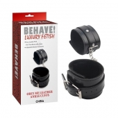 Черные оковы на ноги Obey Me Leather Ankle Cuffs - Chisa - купить с доставкой в Абакане