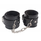 Черные оковы на ноги Obey Me Leather Ankle Cuffs - Chisa - купить с доставкой в Абакане