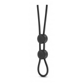 Черное двойное эрекционное лассо Silicone Double Loop Cock Ring - Blush Novelties - в Абакане купить с доставкой