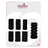Набор из 7 черных насадок PENIS SLEEVES SET - Dream Toys - в Абакане купить с доставкой
