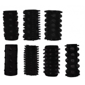 Набор из 7 черных насадок PENIS SLEEVES SET - Dream Toys - в Абакане купить с доставкой