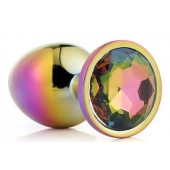 Голографическая анальная втулка с радужным кристаллом - 7,1 см. - Dream Toys - купить с доставкой в Абакане
