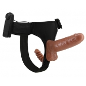 Страпон с вагинальной пробкой и вибрацией Ultra Passionate Harness - 16 см. - Baile - купить с доставкой в Абакане