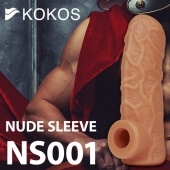 Телесная открытая насадка-реалистик с подхватом мошонки Nude Sleeve M - 12 см. - KOKOS - в Абакане купить с доставкой