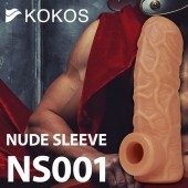 Телесная открытая насадка-реалистик с подхватом мошонки Nude Sleeve S - 10 см. - KOKOS - в Абакане купить с доставкой