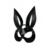 Черная кожаная маска зайки Miss Bunny - БДСМ Арсенал - купить с доставкой в Абакане