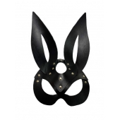 Черная кожаная маска зайки Miss Bunny - БДСМ Арсенал - купить с доставкой в Абакане