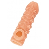 Телесная закрытая насадка с пучками шишечек Cock Sleeve Size S - 13,8 см. - KOKOS - в Абакане купить с доставкой