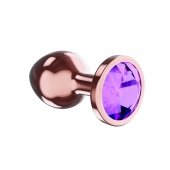 Пробка цвета розового золота с фиолетовым кристаллом Diamond Amethyst Shine S - 7,2 см. - Lola Games - купить с доставкой в Абакане