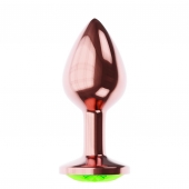 Пробка цвета розового золота с лаймовым кристаллом Diamond Emerald Shine S - 7,2 см. - Lola Games - купить с доставкой в Абакане
