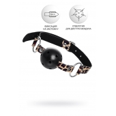 Черный кляп-шар на леопардовых ремешках Anonymo - ToyFa - купить с доставкой в Абакане