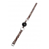 Черный кляп-шар на леопардовых ремешках Anonymo - ToyFa - купить с доставкой в Абакане