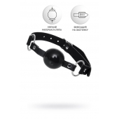 Черный кляп-шар на кожаных ремешках Anonymo - ToyFa - купить с доставкой в Абакане