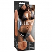 Мастурбатор-вагина цвета карамели Julieta с вибрацией - Blush Novelties - в Абакане купить с доставкой