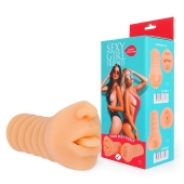 Телесный мастурбатор-ротик с высунутым язычком - Bior toys - в Абакане купить с доставкой