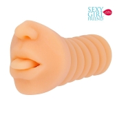 Телесный мастурбатор-ротик с высунутым язычком - Bior toys - в Абакане купить с доставкой