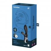 Черный анальный вибратор Heat Climax+ с функцией нагрева - 20,6 см. - Satisfyer - в Абакане купить с доставкой