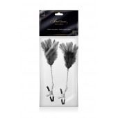 Зажимы для сосков с черными перьями Sweet Caress Feather Nipple Clumps - Sweet Caress - купить с доставкой в Абакане
