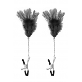 Зажимы для сосков с черными перьями Sweet Caress Feather Nipple Clumps - Sweet Caress - купить с доставкой в Абакане