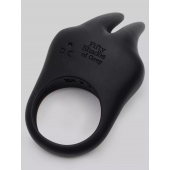 Черное эрекционное виброкольцо Sensation Rechargeable Vibrating Rabbit Love Ring - Fifty Shades of Grey - в Абакане купить с доставкой