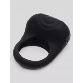 Черное эрекционное виброкольцо Sensation Rechargeable Vibrating Love Ring - Fifty Shades of Grey - в Абакане купить с доставкой