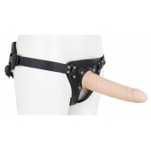 Пустотелый страпон Harness CLASSIC с бандажом - 19,5 см. - LOVETOY (А-Полимер) - купить с доставкой в Абакане