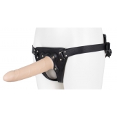 Пустотелый страпон Harness CLASSIC с бандажом - 19,5 см. - LOVETOY (А-Полимер) - купить с доставкой в Абакане